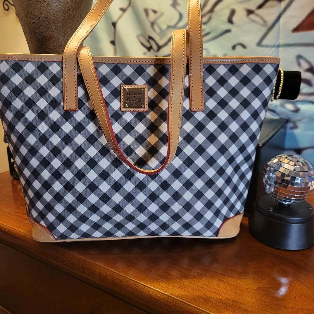 Dooney&Bourke Gingham Print Tote/Shoulder Bag EUC!!!!
